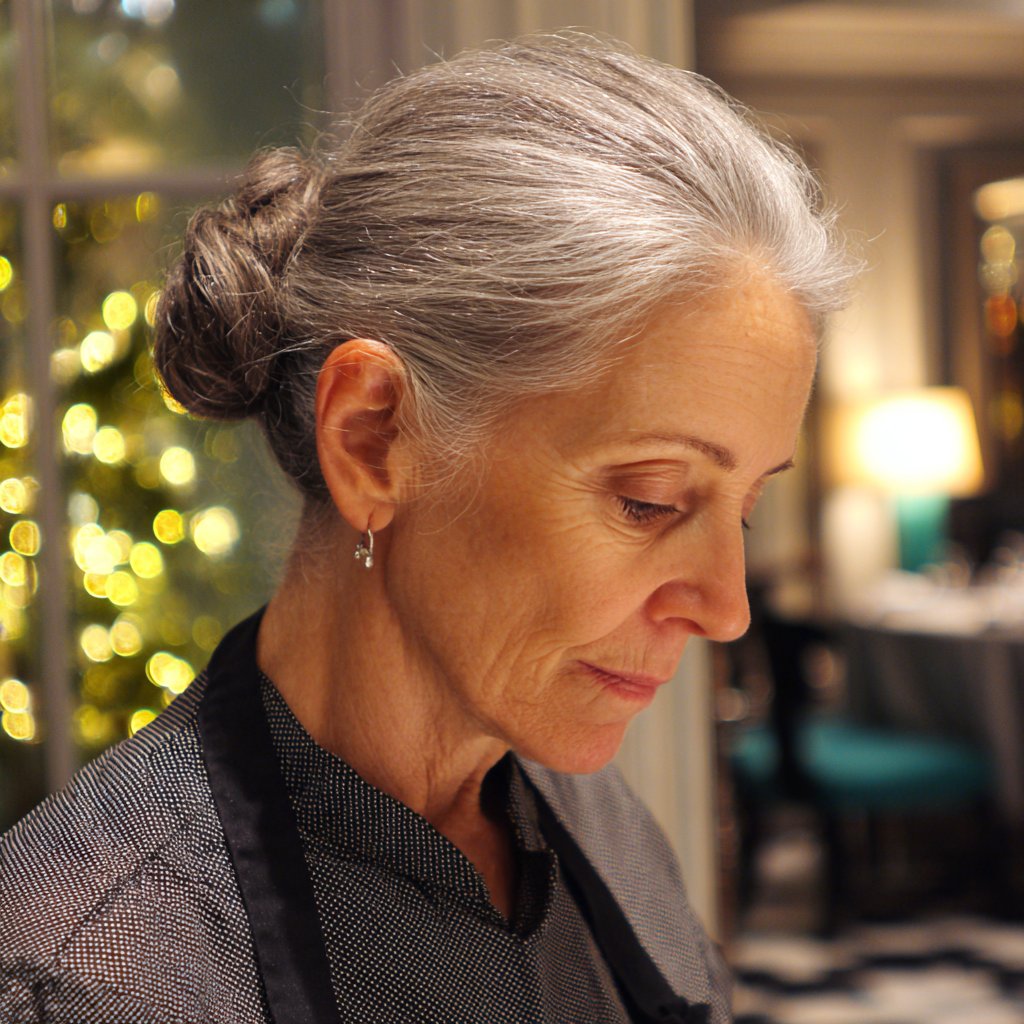 An upset older woman looking at the ground | Source: Midjourney