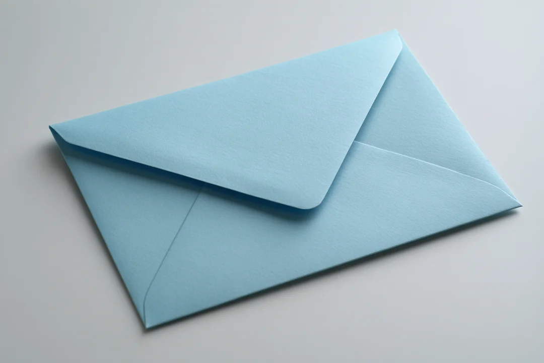 A pale blue envelope | Source: Midjourney