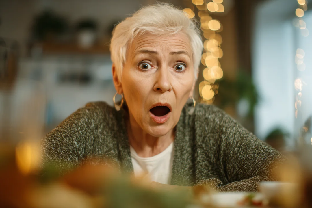 A shocked senior woman | Source: Midjourney