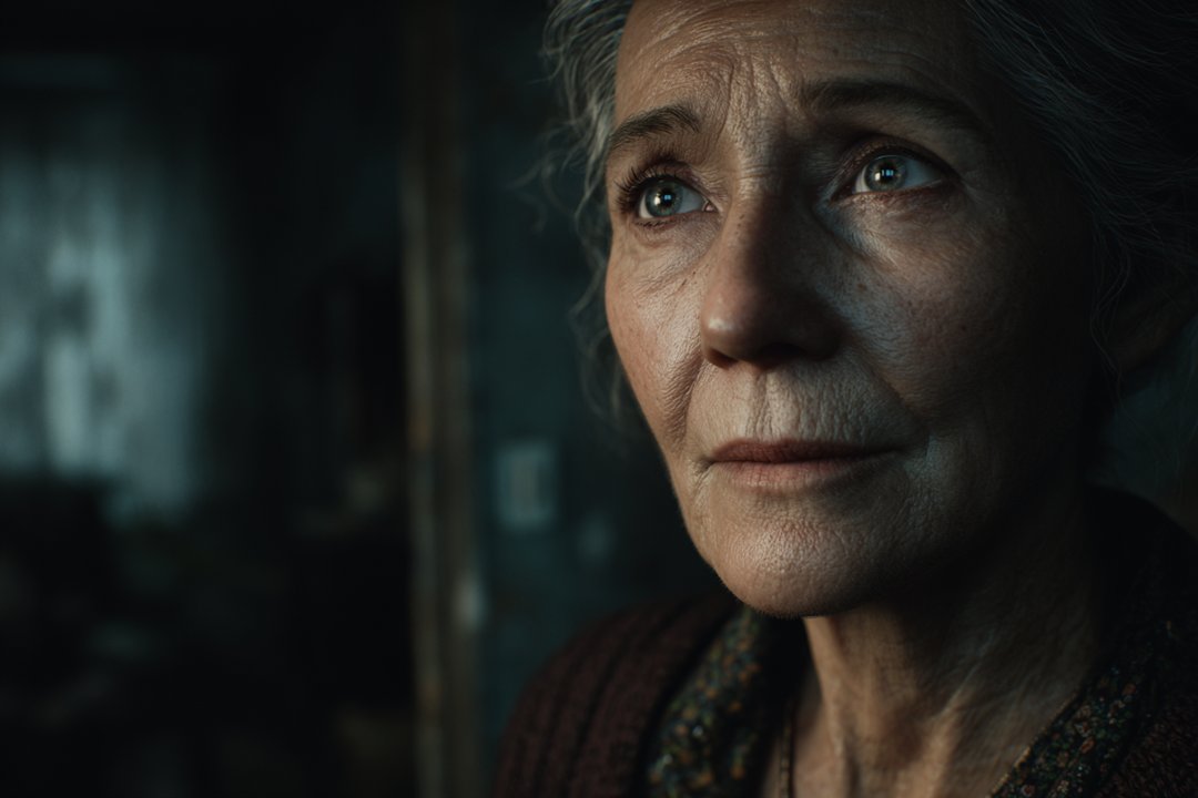 A close-up shot of an older woman's face | Source: Midjourney
