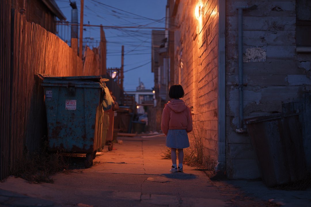 A girl standing near a dumpster | Source: Midjourney