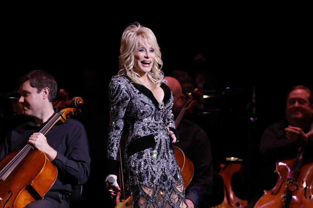 Dolly Parton speaks onstage at 