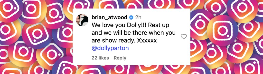 A netizen's reaction to Dolly Parton's latest announcement on Instagram, posted on September 28, 2025 | Source: Instagram/dollyparton