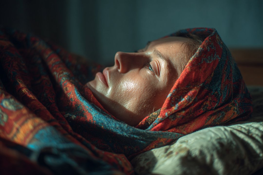 A woman lying in her bed | Source: Midjourney