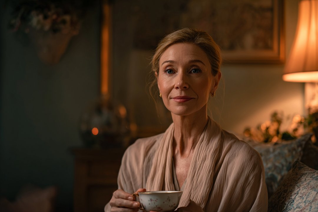 A woman sitting in a living room | Source: Midjourney