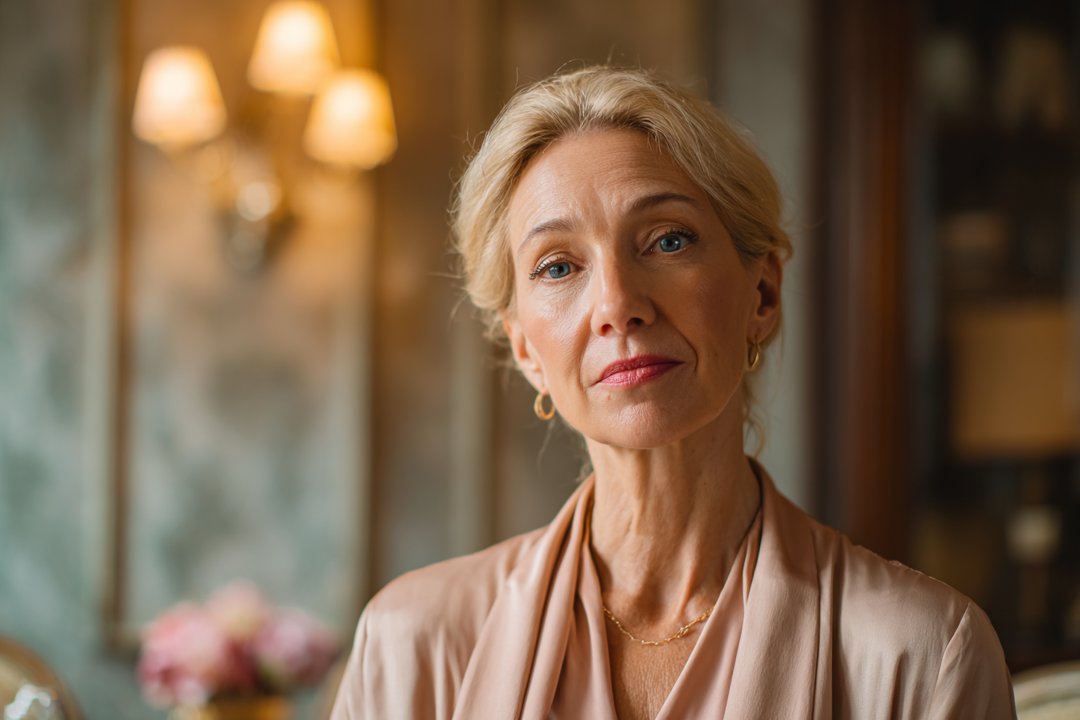 A woman looking straight ahead | Source: Midjourney