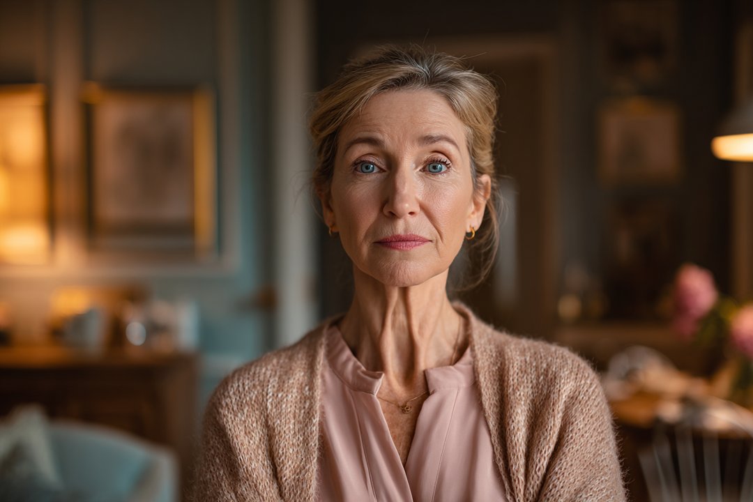 A woman standing in a dining room | Source: Midjourney