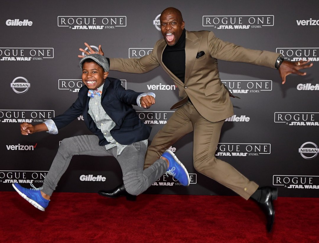 Isaiah and Terry Crews attend the premiere of