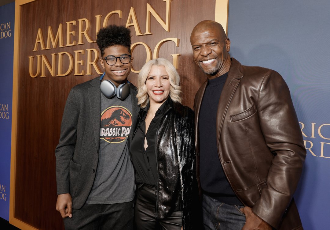 Isaiah, Rebecca, and Terry Crews attend the premiere of Lionsgate's
