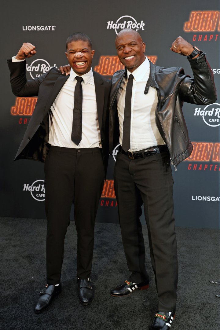 Isaiah and Terry Crews attend the premiere of