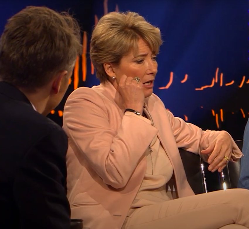 Emma Thompson disclosing her phone call from Donald Trump during an episode of