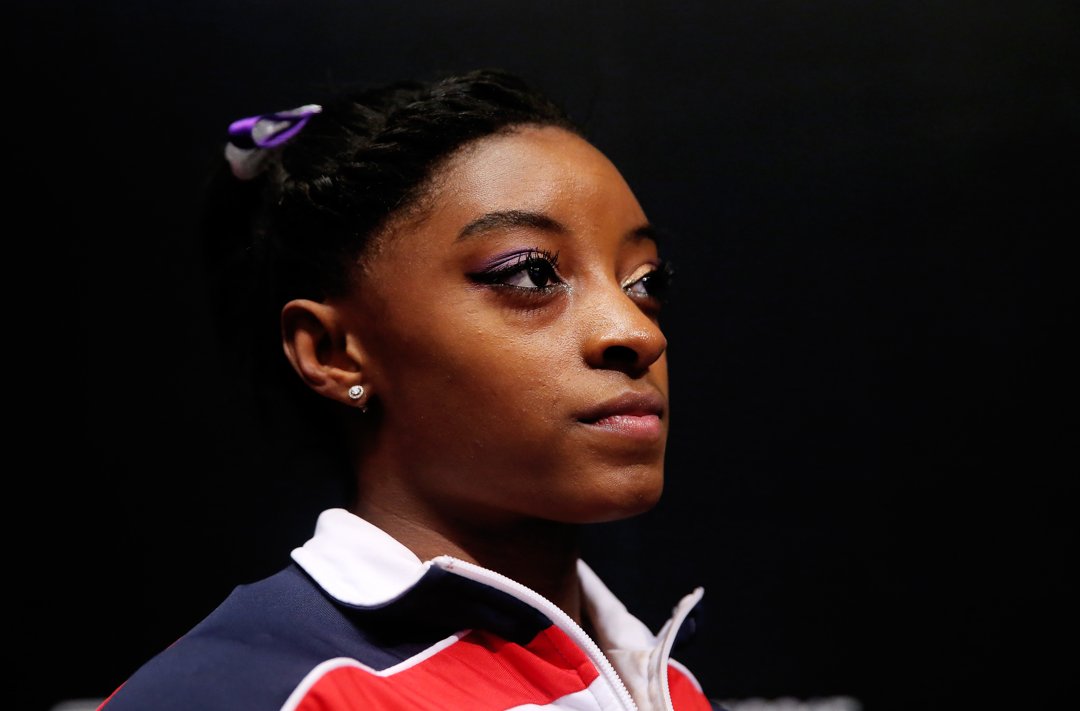 Simone Biles looks on during day ten of The World Artistic Gymnastics Championships on November 01, 2015 | Source: Getty Images