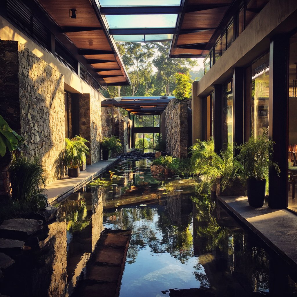 The exterior of a spa resort | Source: Midjourney
