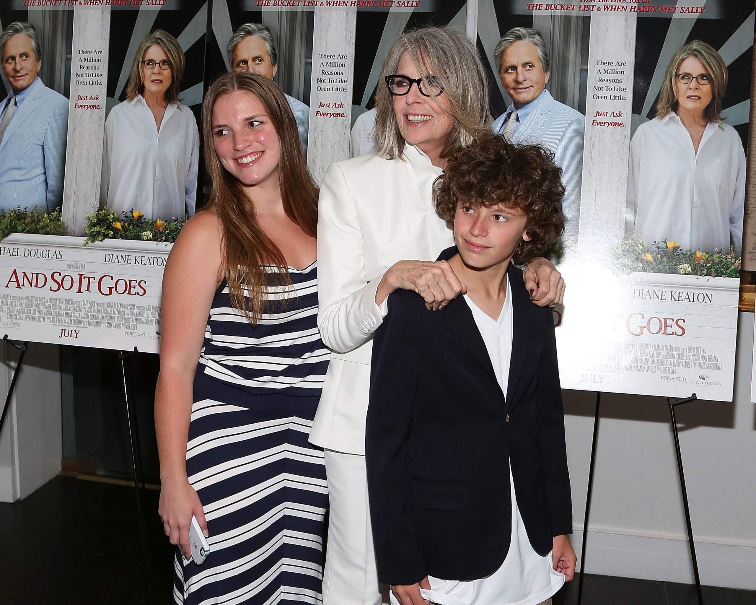 Dexter, Diane, and Duke Keaton at Easthampton Guild Hall on July 6, 2014 | Source: Getty Images