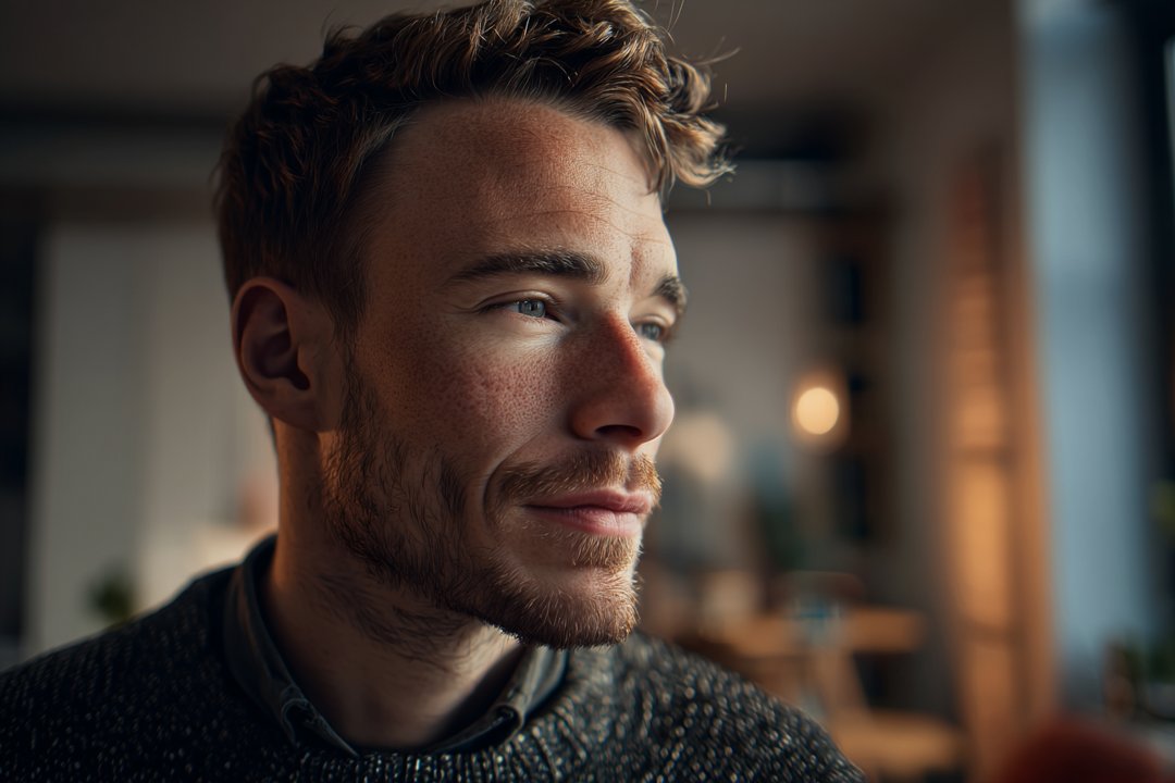 A close-up of a man's face | Source: Midjourney