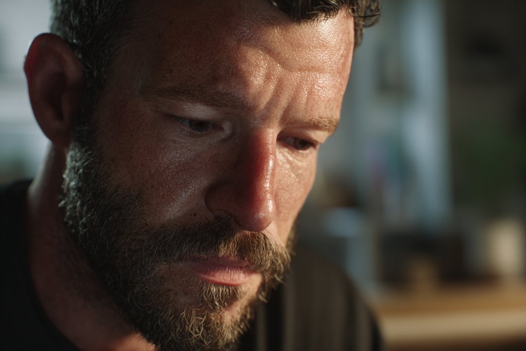 A man looking down | Source: Midjourney