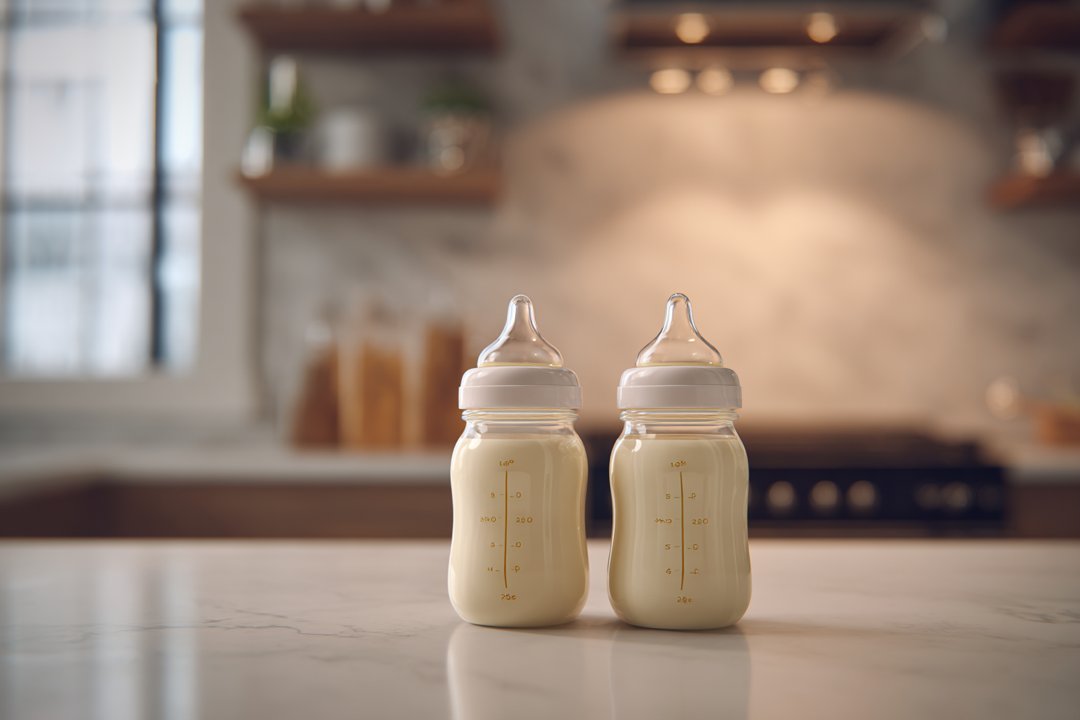 Two bottles on a kitchen counter | Source: Midjourney