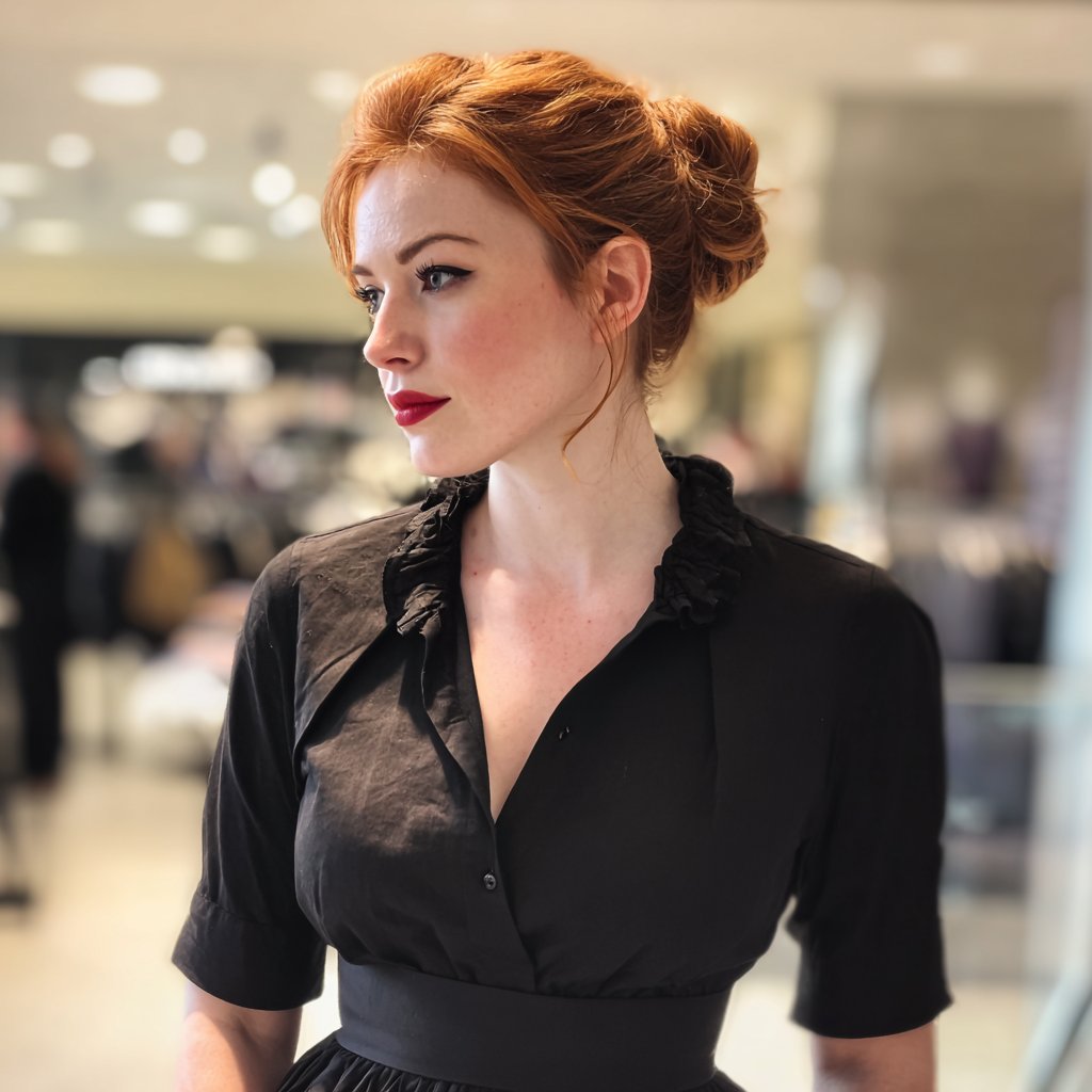 A saleswoman standing in a department store | Source: Midjourney