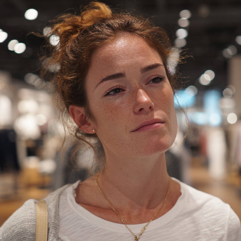 A woman wearing a white t-shirt | Source: Midjourney