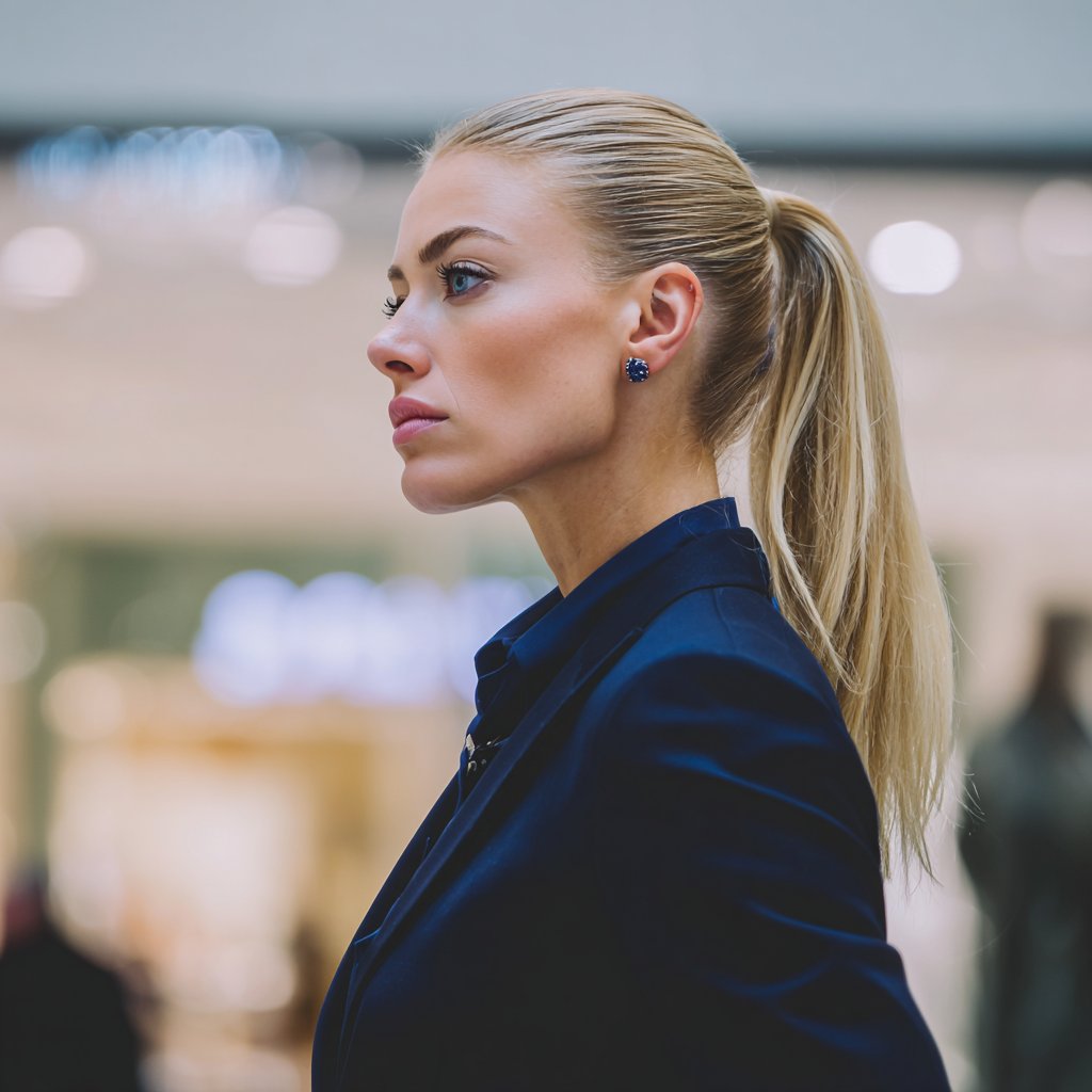 A stern woman standing in a store | Source: Midjourney