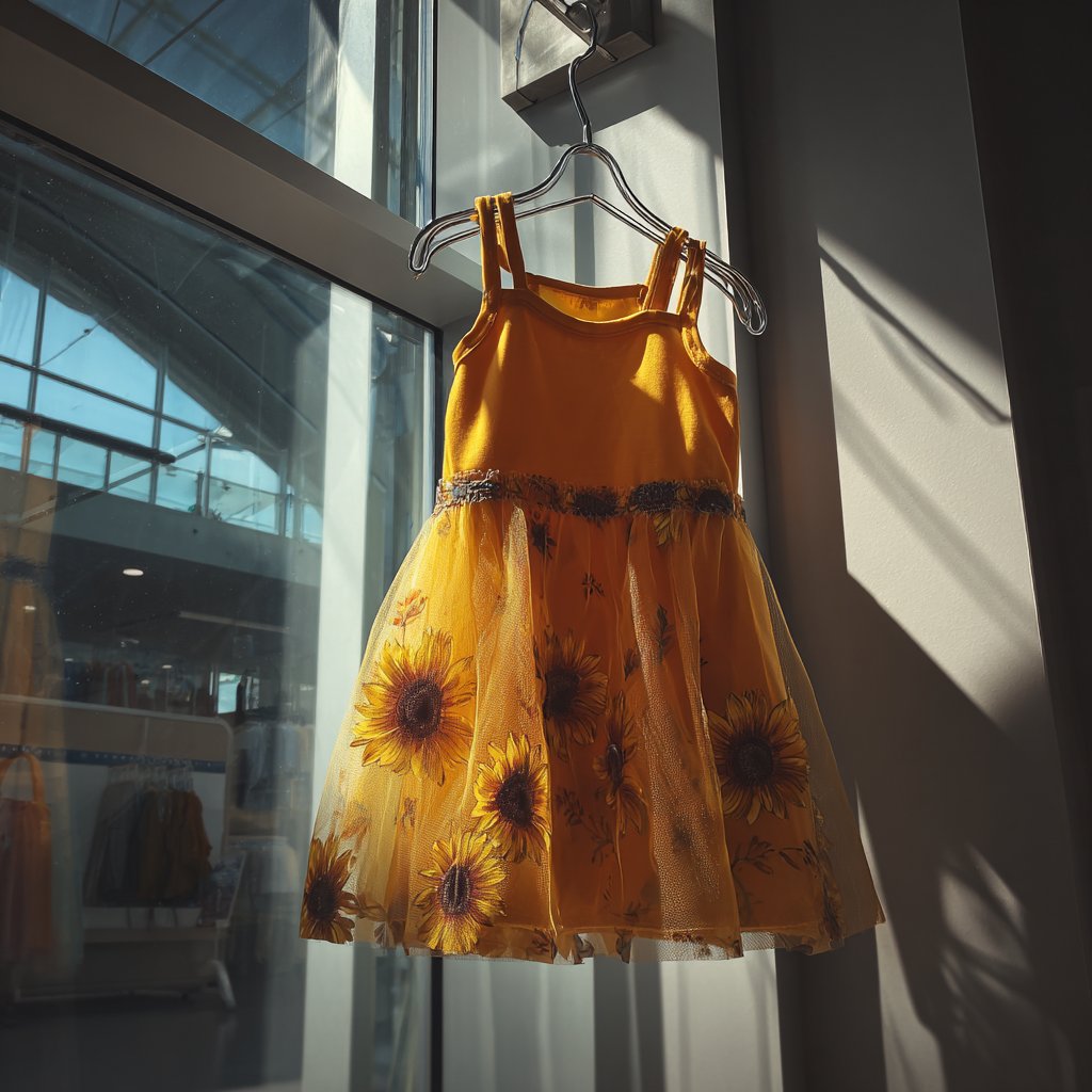 A child's yellow sunflower dress | Source: Midjourney
