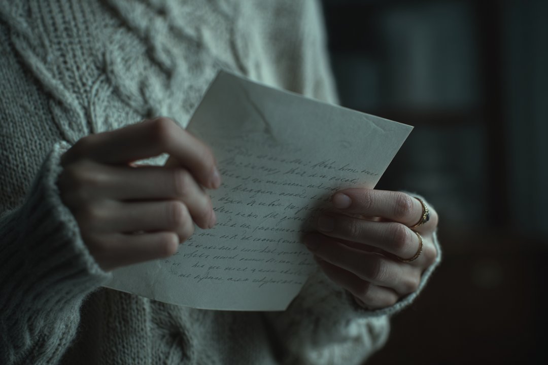 A woman holding a letter | Source: Midjourney