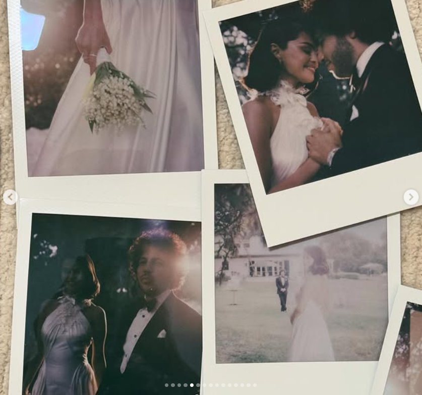 A collection of Polaroid-style snapshots captures moments from Selena Gomez and Benny Blanco's wedding, as posted on September 27, 2025 | Source: Instagram/selenagomez