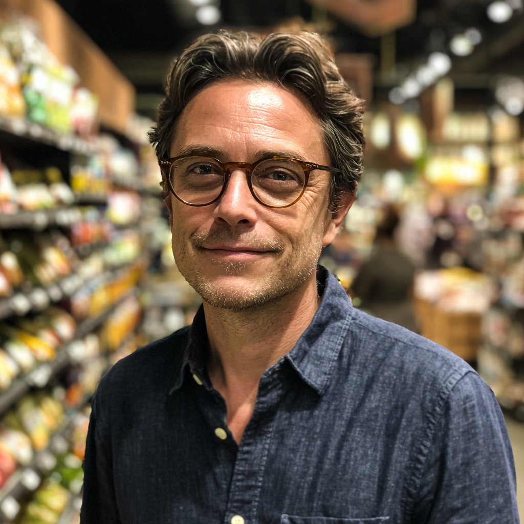 A smiling man wearing glasses | Source: Midjourney