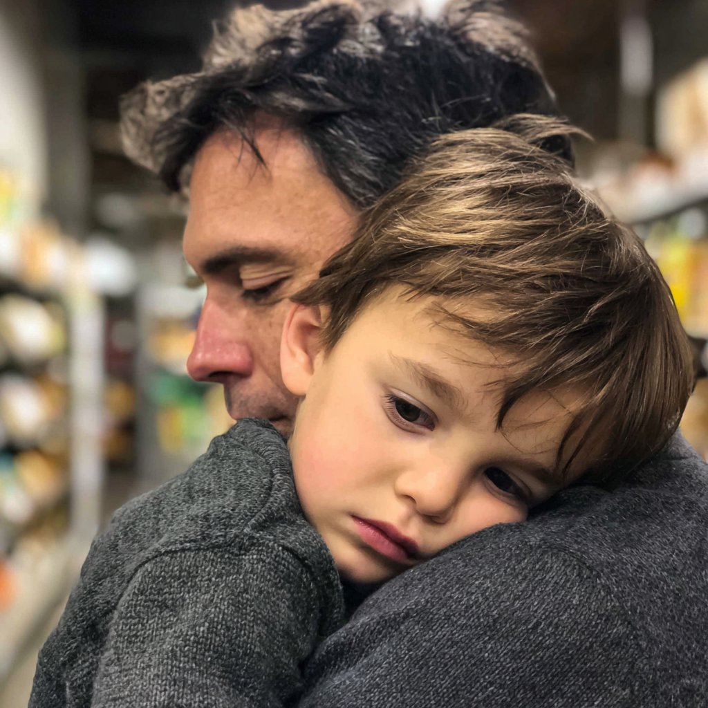 A side-view of a man and his toddler | Source: Midjourney