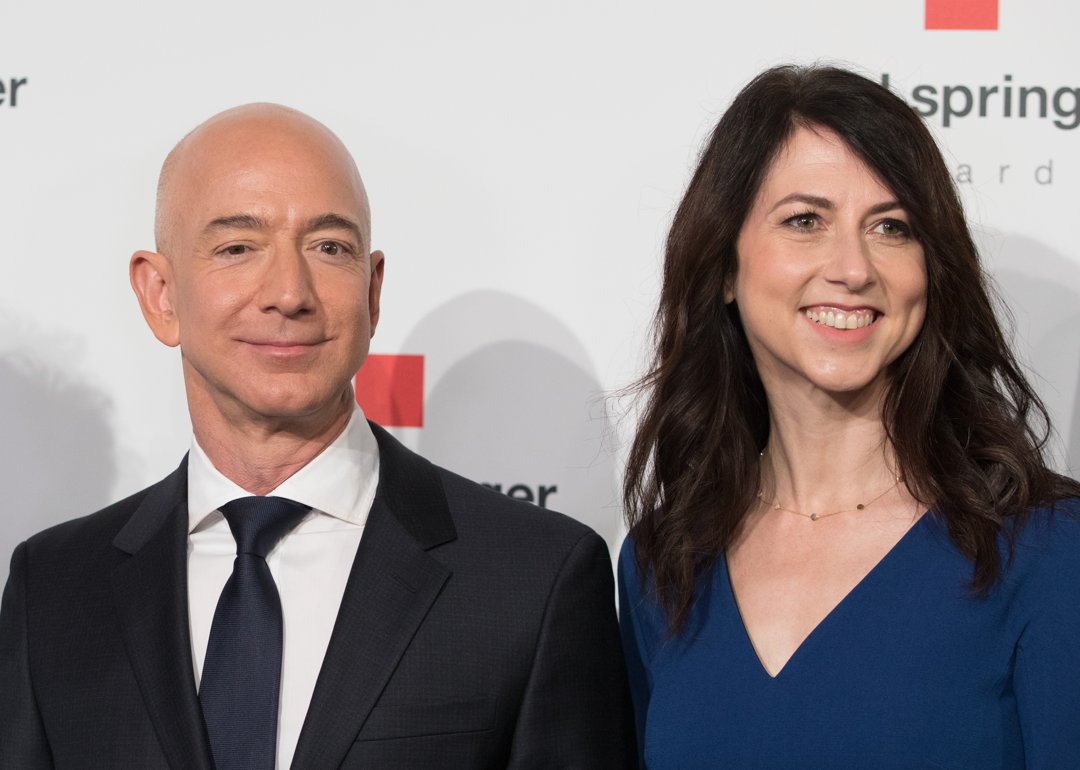 Jeff and Mackenzie Bezos arrive for the Axel Springer award ceremony on April 24, 2018 | Source: Getty Images