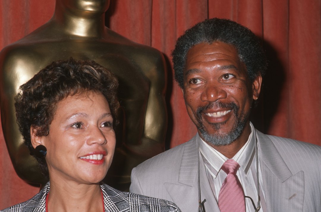 Myrna and Morgan Freeman pictured during the Annual Academy Awards Oscar Nominees luncheon on March 20, 1990 | Source: Getty Images