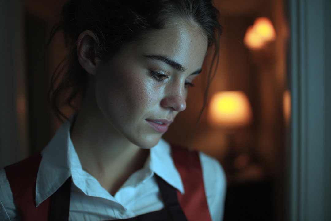 A woman standing in a hotel room | Source: Midjourney