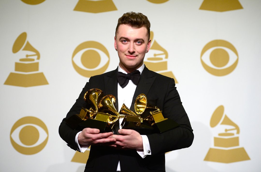 Sam Smith poses in the press room during the 57th Annual GRAMMY Awards on February 8, 2015 | Source: Getty Images