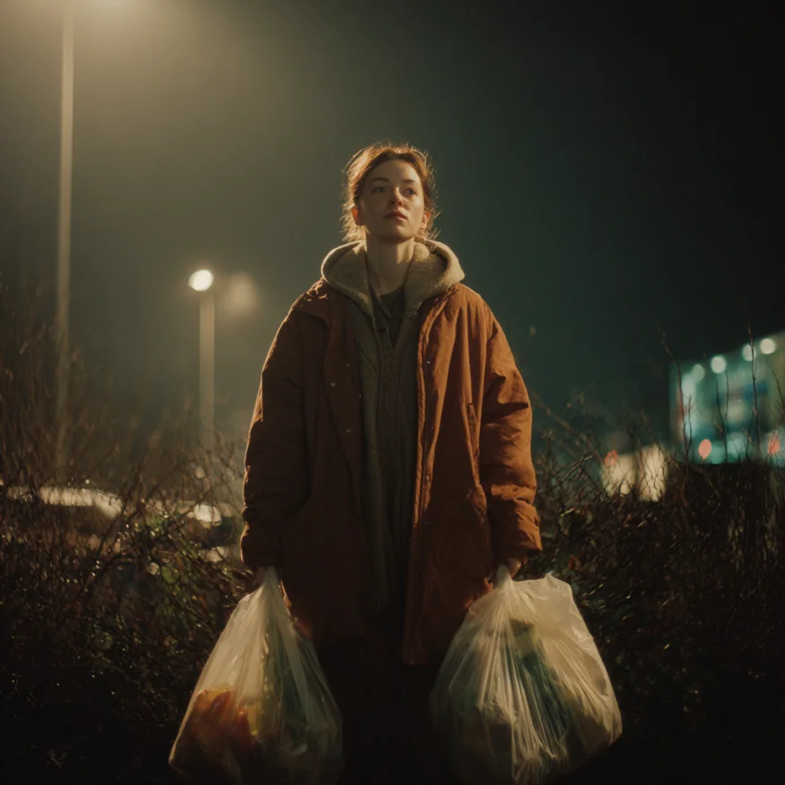 A woman holding grocery bags | Source: Midjourney