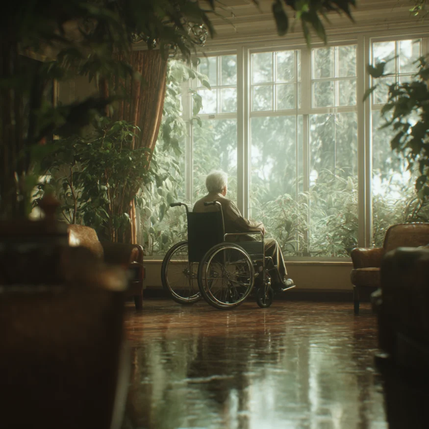 An older woman sitting in a nursing home | Source: Midjourney