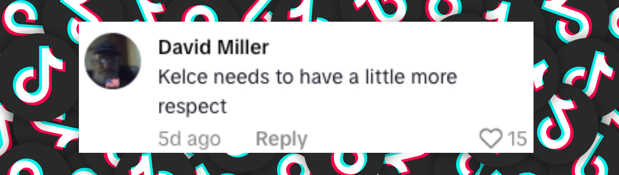 Netizen comment about Travis Kelce, posted on October 29, 2025. | Source: TikTok/@espn