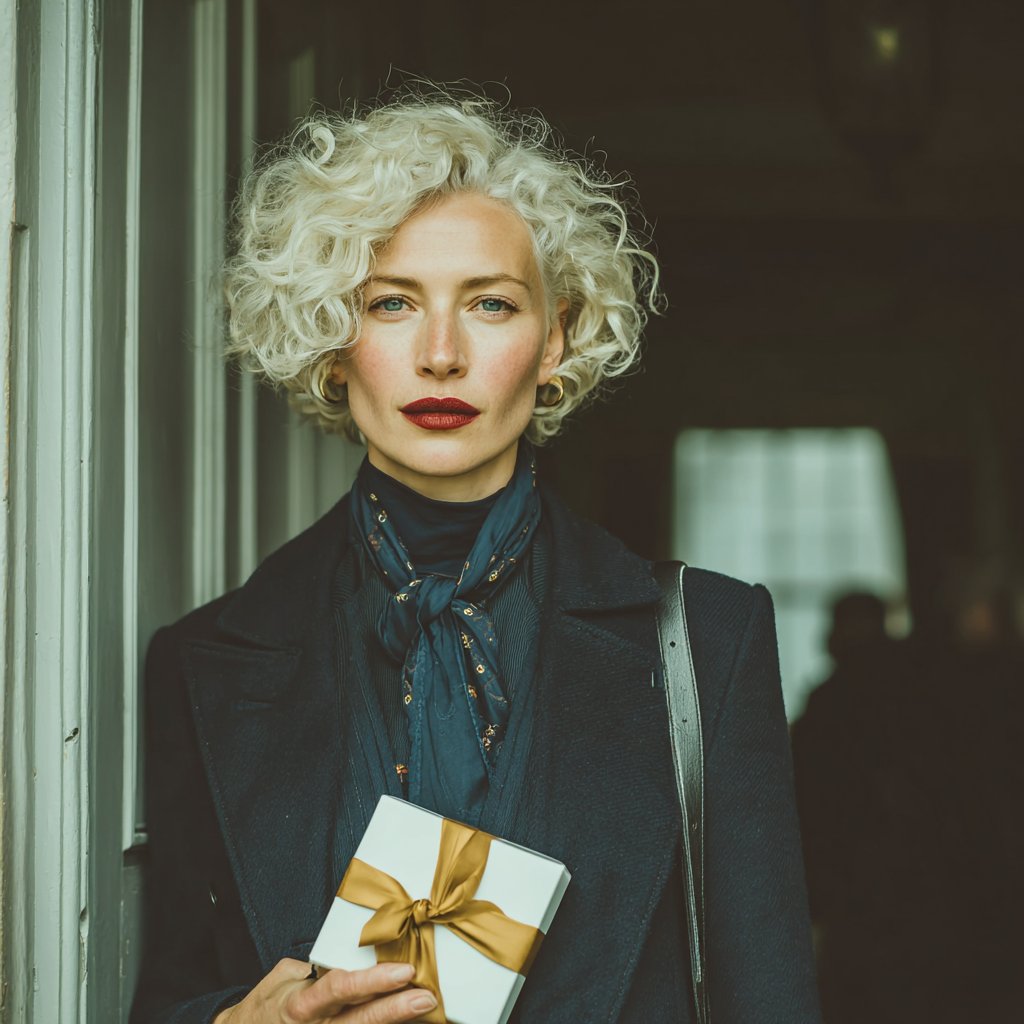 A rich woman holding a box | Source: Midjourney