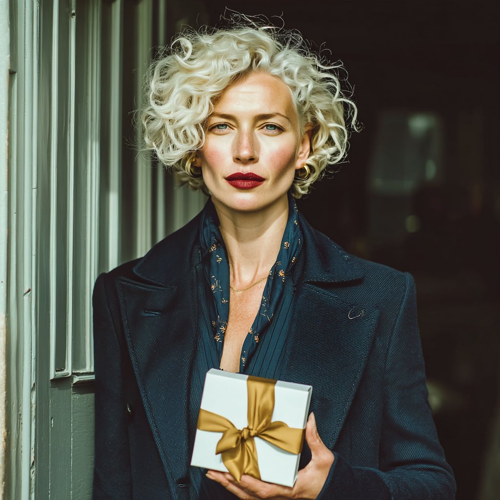 A rich woman holding a box | Source: Midjourney