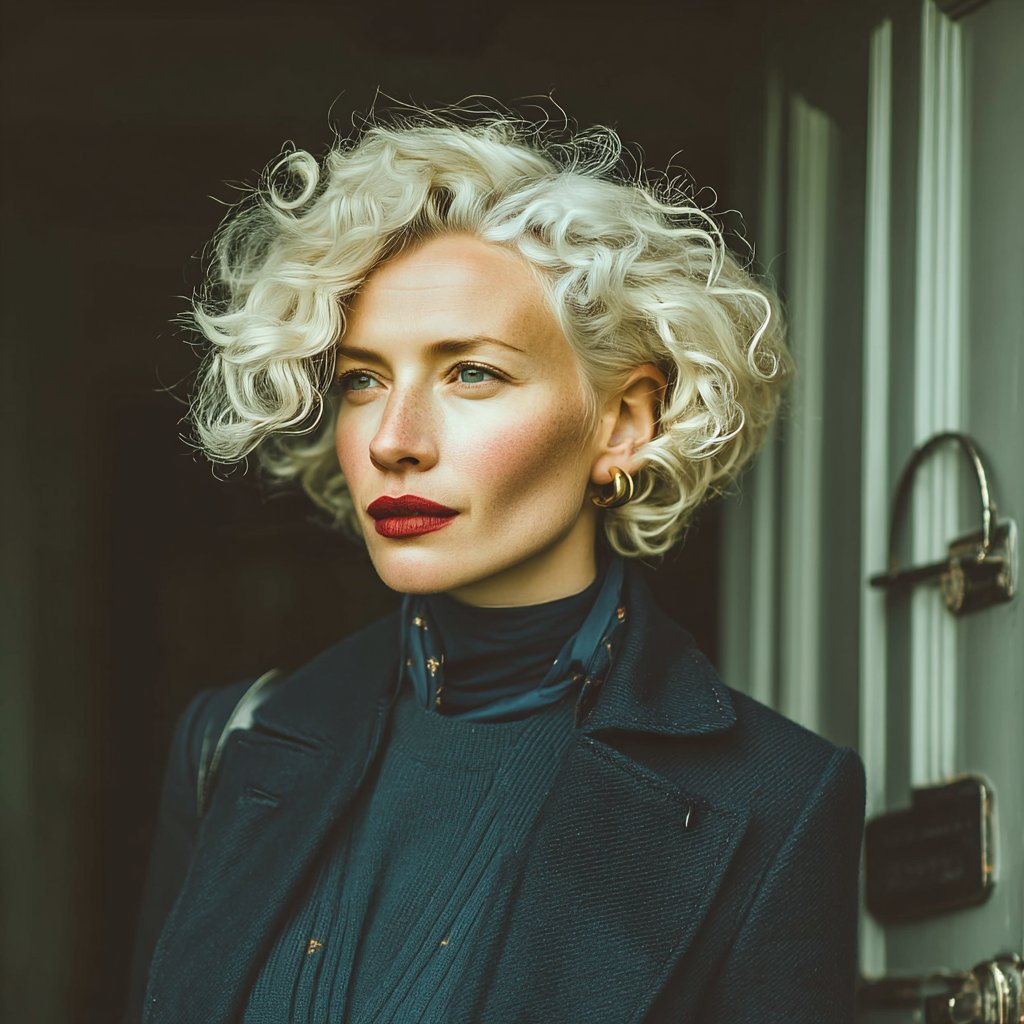 A woman at a front door | Source: Midjourney