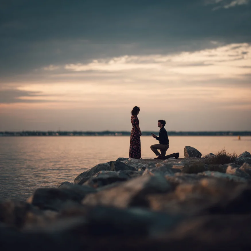 A couple getting engaged | Source: Midjourney