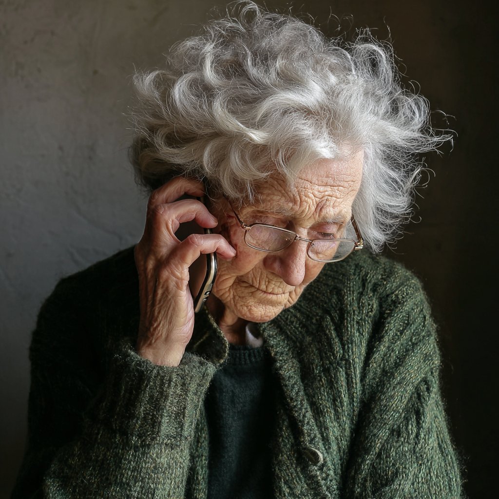 A old woman talking on the phone | Source: Midjourney