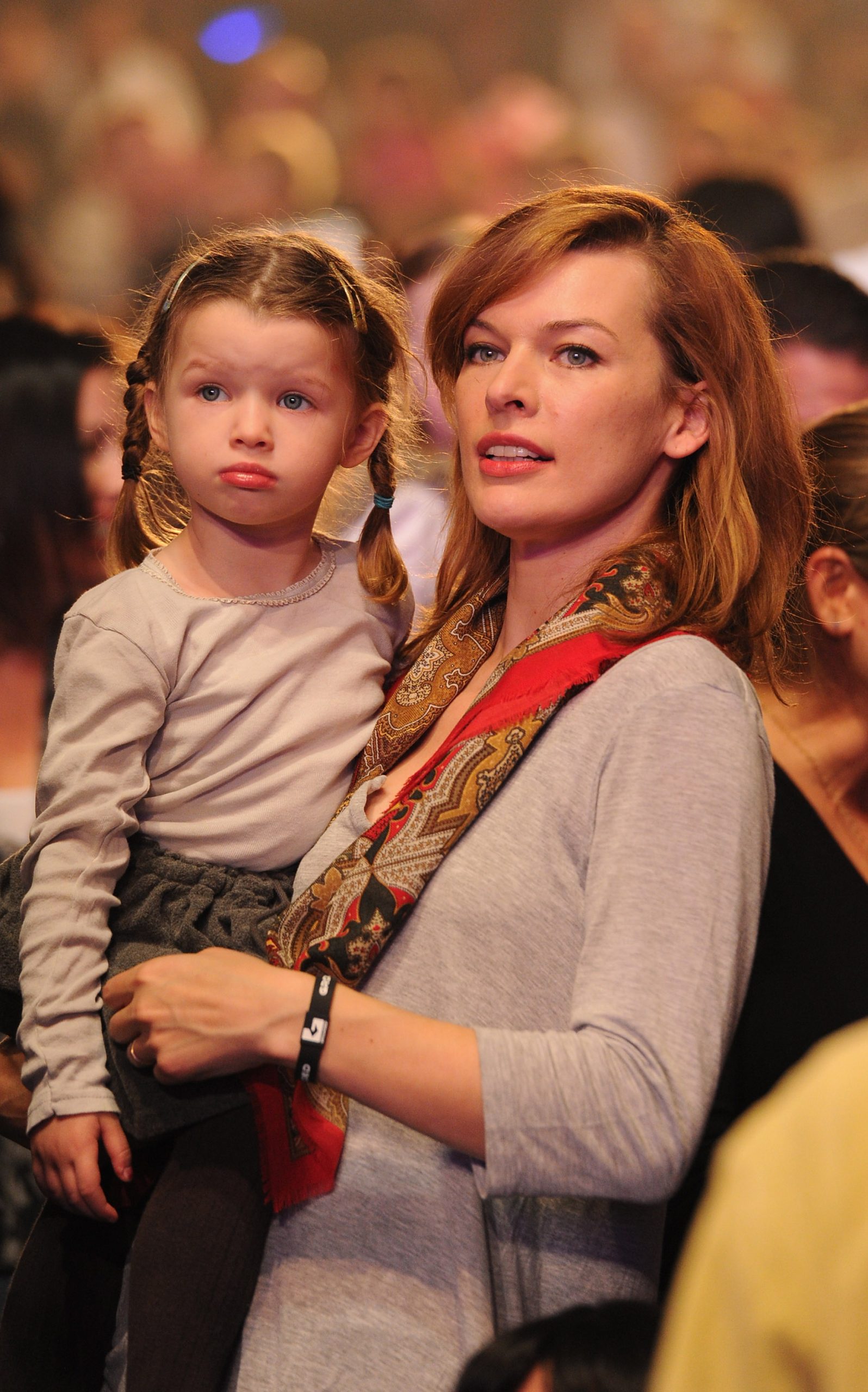 Milla Jovovich, 34, and her daughter Ever Anderson, 3, attended