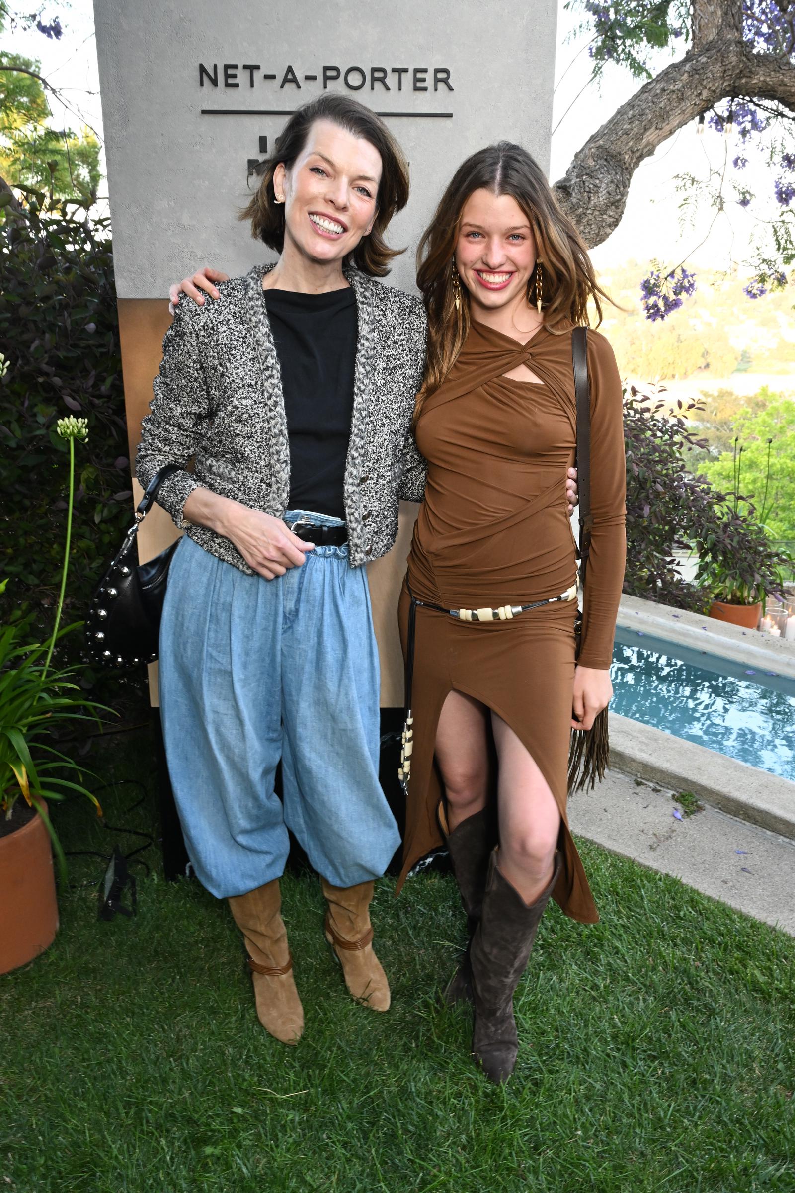 Milla Jovovich, 49, and Ever Anderson, 17, attended the Isabel Marant & NET-A-PORTER dinner held at the Oliver House on May 29, 2025, in Los Angeles, California.