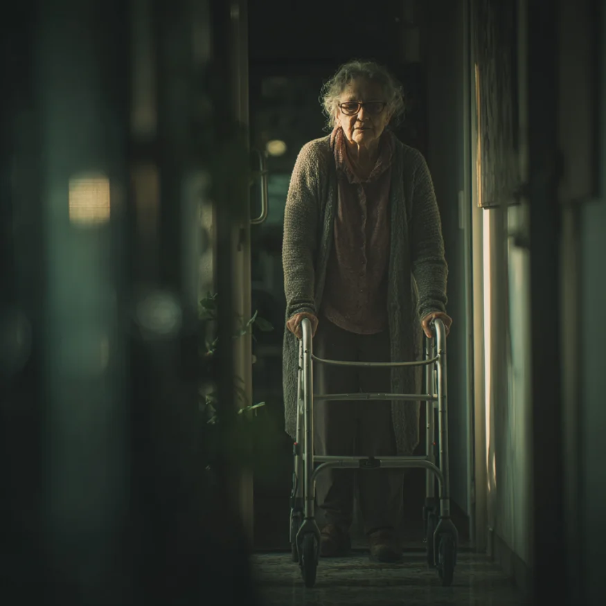 A woman with a walker | Source: Midjourney