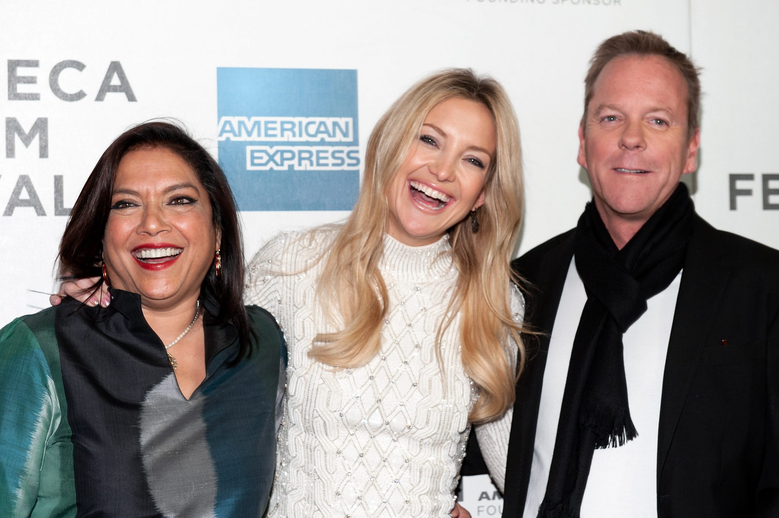 Mira Nair, Kate Hudson, and Kiefer Sutherland attend the screening of 