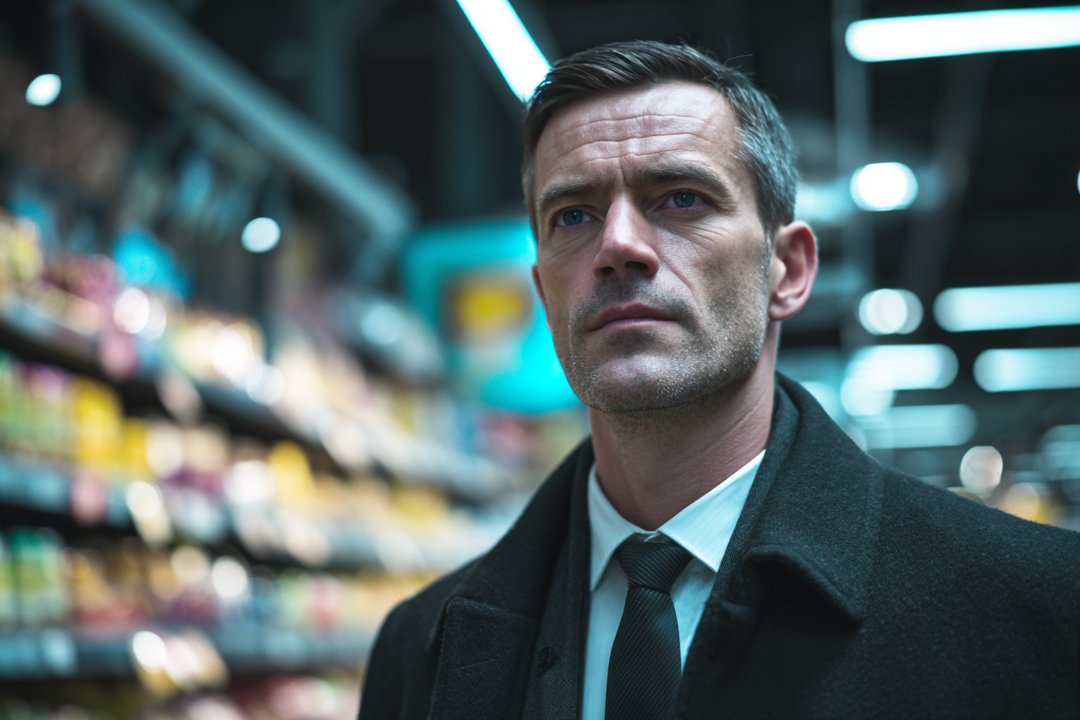 A man standing in a supermarket | Source: Midjourney
