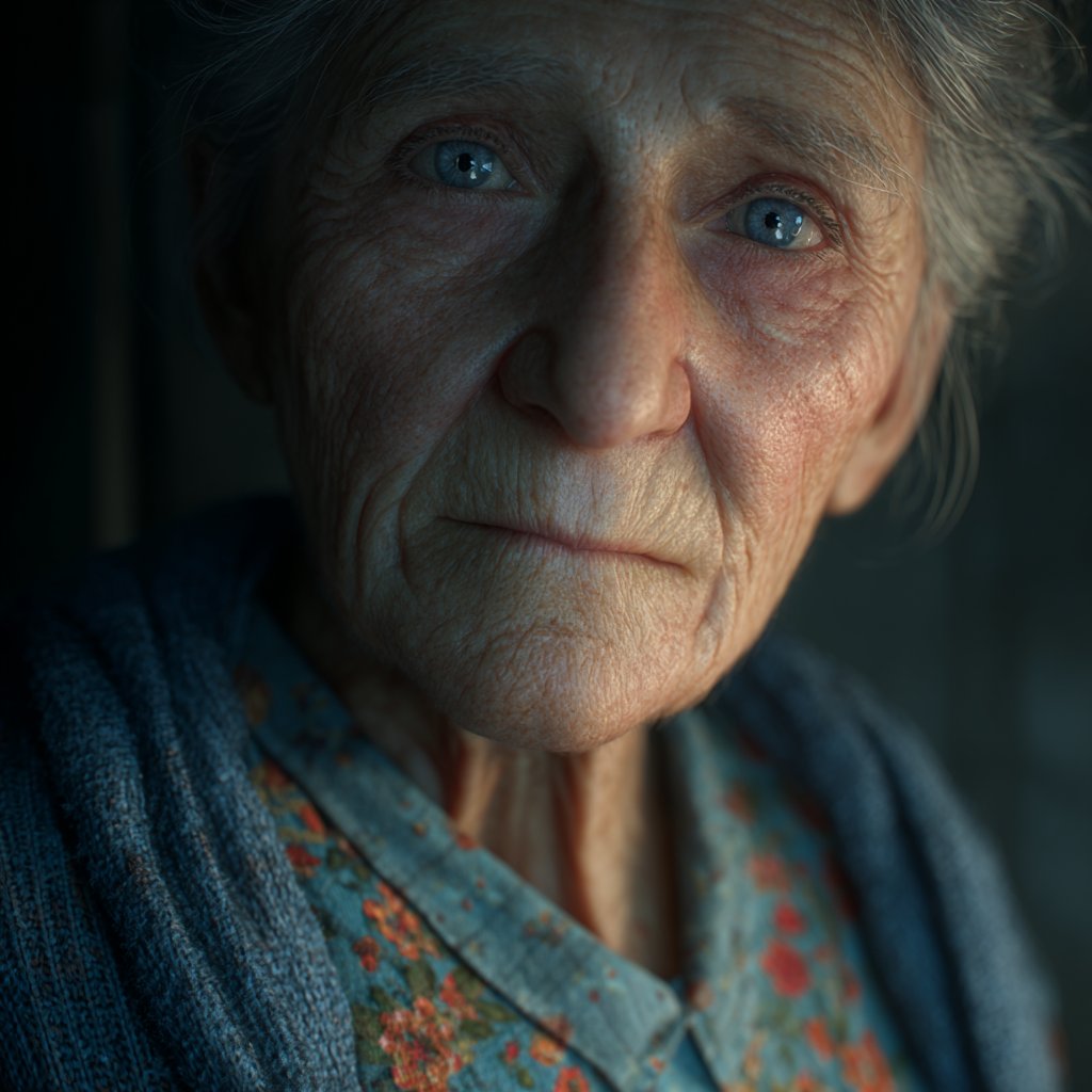 A sad elderly woman | Source: Midjourney