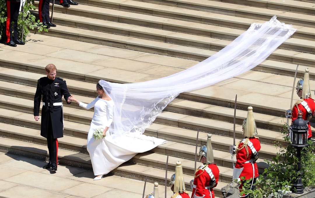 Prince Harry and Meghan Markle on their wedding day at St. George's Chapel in Windsor, England, on May 19, 2018. | Source: Getty Images