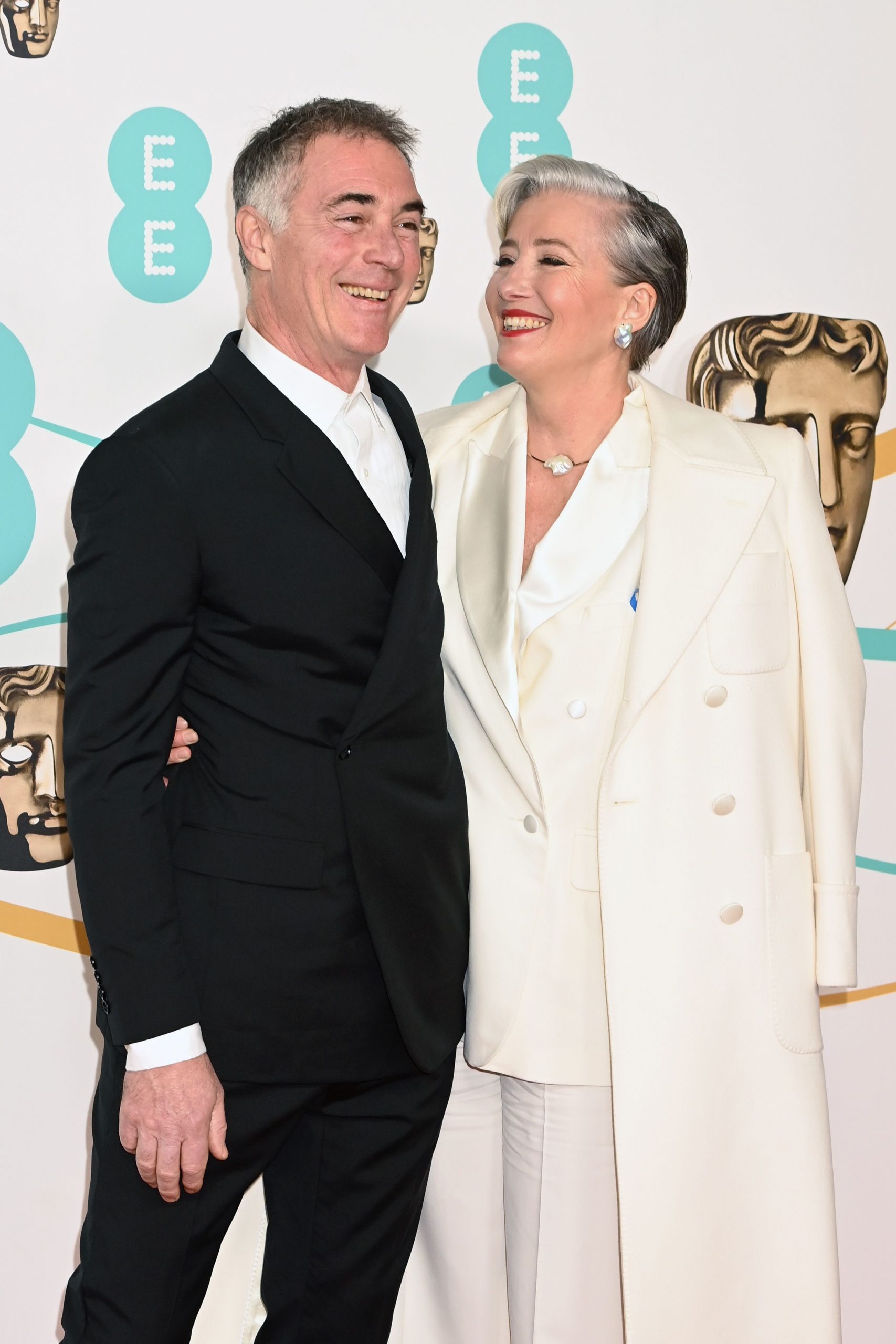 Greg Wise and Emma Thompson at the EE BAFTA Film Awards 2023 on February 19, 2023, in London, England. | Source: Getty Images