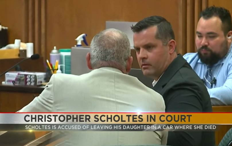 Christopher Scholtes speaking with legal council. | Source: YouTube/News 4 Tucson KVOA-TV